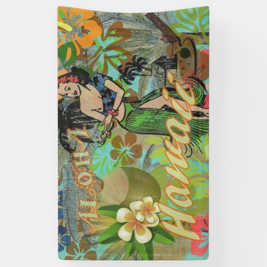 Hawaii Flower Hula  Floral Graphic Spandoek (Verticaal)