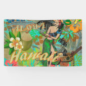 Hawaii Flower Hula  Floral Graphic Spandoek (Horizontaal)