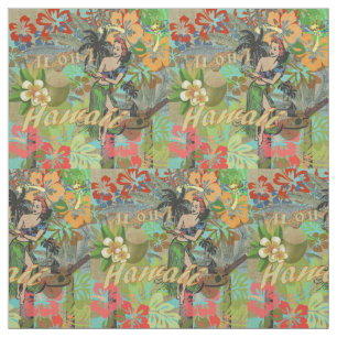 Hawaii Flower Hula Floral Graphic Stof