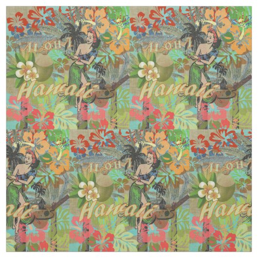 Hawaii Flower Hula Floral Graphic Stof (Swatch)