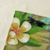 Hawaii Flower Hula  Floral Graphic Strandlaken (In situ)