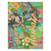 Hawaii Flower Hula  Floral Graphic Tafelkleed (Voorkant)