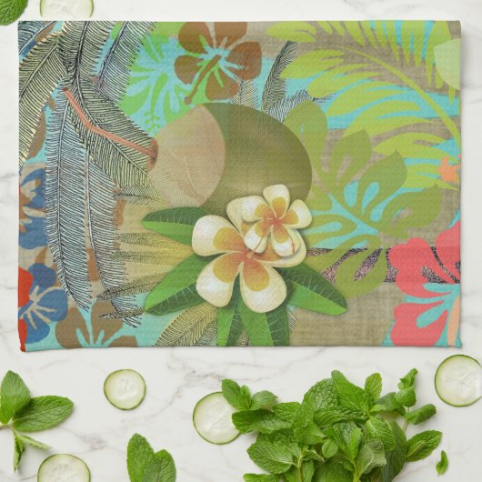 Hawaii Flower Hula  Floral Graphic Theedoek (Gevouwen)