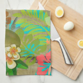 Hawaii Flower Hula  Floral Graphic Theedoek (Quarter Fold)