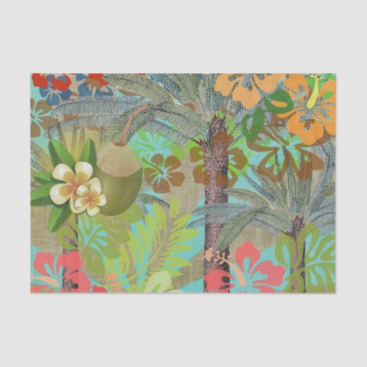 Hawaii Flower Hula  Floral Graphic Tissuepapier (Voorkant)