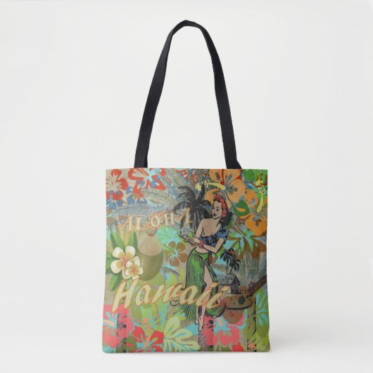 Hawaii Flower Hula  Floral Graphic Tote Bag (Voorkant)