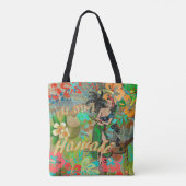 Hawaii Flower Hula  Floral Graphic Tote Bag (Achterkant)