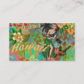 Hawaii Flower Hula  Floral Graphic Visitekaartje (Achterkant)