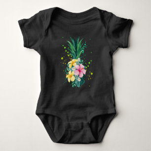 Hawaii Flower Pineapple Art Vacking Romper