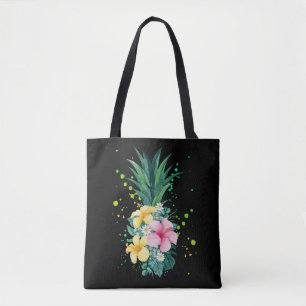 Hawaii Flower Pineapple Art Vacking Tote Bag