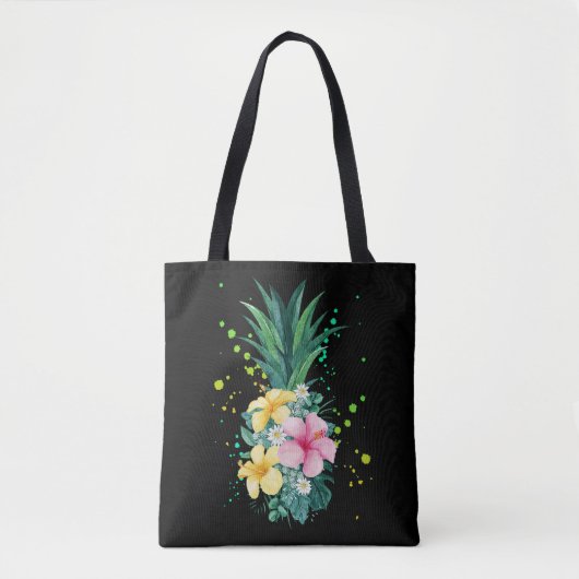 Hawaii Flower Pineapple Art Vacking Tote Bag (Voorkant)