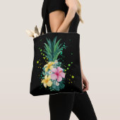 Hawaii Flower Pineapple Art Vacking Tote Bag (Dichtbij)