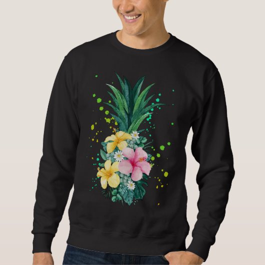 Hawaii Flower Pineapple Art Vacking Trui (Voorkant)