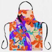 Hawaii Flowers Pink en Paars Schort (Voorkant)