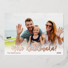 Hawaii Folie kerstfotokaart Mele Kalikimaka Feestdagenkaart