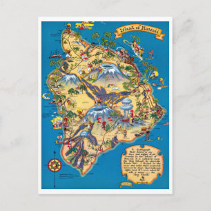 Hawaii Funny Map Briefkaart