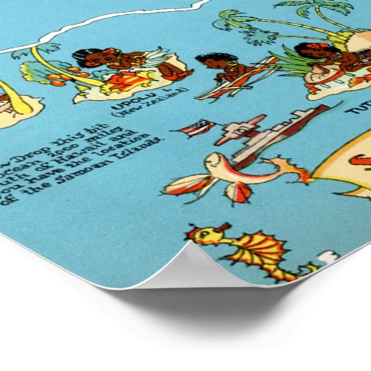 Hawaii Funny Map Poster (Hoek)