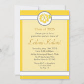 Hawaii geel thema hibiscus afstuderen uitnodiging (Voorkant)
