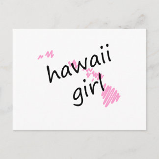 Hawaii Girl met de gespleten Hawaii-kaart Briefkaart