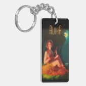 Hawaii Girl met Ukulele Sleutelhanger (Voorkant Links)