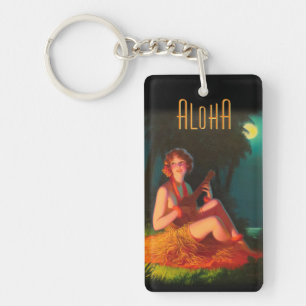 Hawaii Girl met Ukulele Sleutelhanger