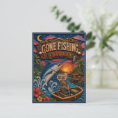 Hawaii Gone Fishing Blauwe Marlijn Briefkaart (Staand voorkant)