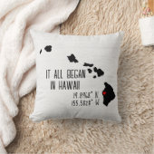 Hawaii GPS Coördinaten met Hart Kussen (Deken)