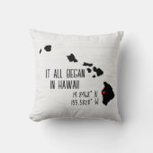 Hawaii GPS Coördinaten met Hart Kussen (Voorkant)