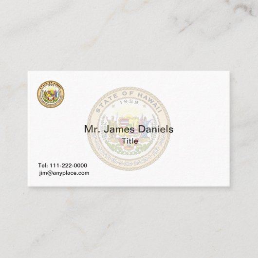 Hawaii Great Seal Visitekaartje (Voorkant)
