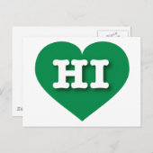 Hawaii Green Heart - Ik hou van HI Briefkaart (Voorkant / Achterkant)