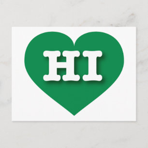 Hawaii Green Heart - Ik hou van HI Briefkaart