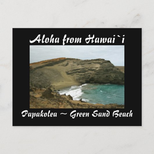 Hawaii Green Sand Beach Briefkaart (Voorkant)