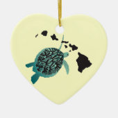 Hawaii Green Zee Turtle and Hawaii Islands Keramisch Ornament (Voorkant)