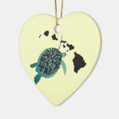 Hawaii Green Zee Turtle and Hawaii Islands Keramisch Ornament (Links)