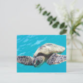 Hawaii Green Zee Turtle Briefkaart (Staand voorkant)