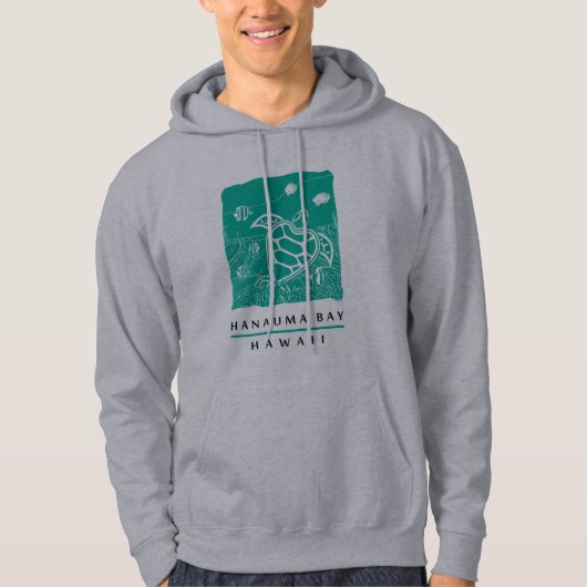 Hawaii Green Zee Turtle - Hanauma Bay Hoodie (Voorkant)