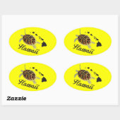 Hawaii Green Zee Turtle Ovale Sticker (Vel)