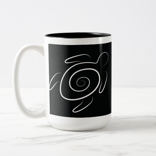 Hawaii Green Zee Turtle Tweekleurige Koffiemok (Links)