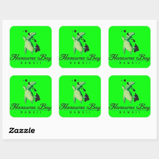 Hawaii Green Zee Turtle Vierkante Sticker (Vel)