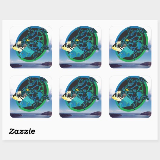 Hawaii Green Zee Turtle Vierkante Sticker (Vel)