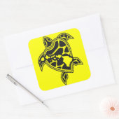 Hawaii Green Zee Turtle Vierkante Sticker (Envelop)