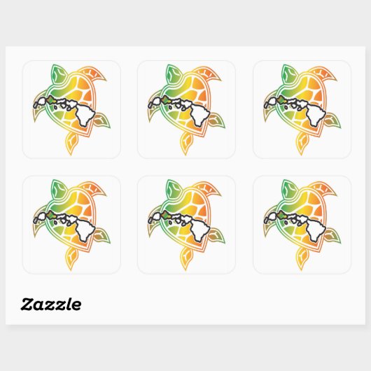 Hawaii Green Zee Turtle Vierkante Sticker (Vel)