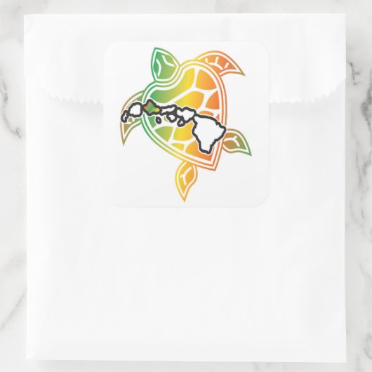 Hawaii Green Zee Turtle Vierkante Sticker (Tas)