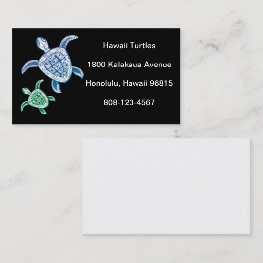 Hawaii Green Zee Turtle Visitekaartje (Voorkant / Achterkant)