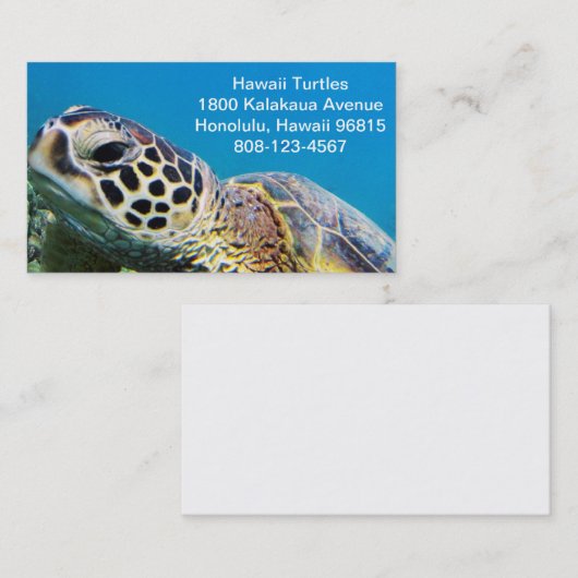 Hawaii Green Zee Turtle Visitekaartje (Voorkant / Achterkant)