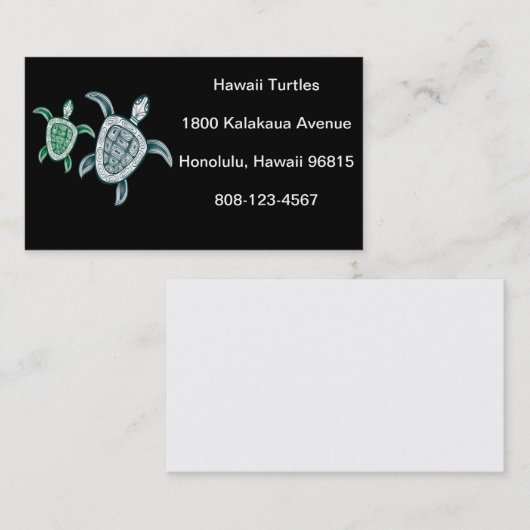 Hawaii Green Zee Turtle Visitekaartje (Voorkant / Achterkant)