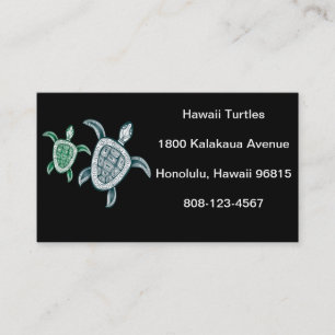 Hawaii Green Zee Turtle Visitekaartje