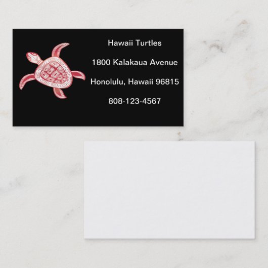 Hawaii Green Zee Turtle Visitekaartje (Voorkant / Achterkant)