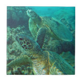 Hawaii Green Zee Turtles Tegeltje (Voorkant)