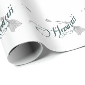 Hawaii:  grijze typografische tekst cadeaupapier (Rol Hoek)